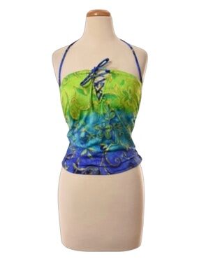 CAROL WIOR Women’s Tankini Swimsuit Top  Size 10 Multicolor Floral USA